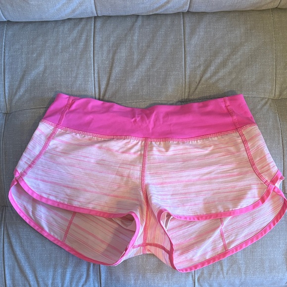 lululemon athletica Pants - Lululemon Athletica Vintage Pink Striped Speed Up shorts